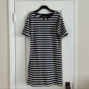 H&M L.O.G.G. navy striped t-shirt dress